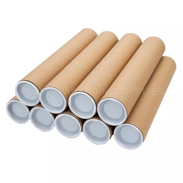 Cardboard Postal Tubes Carton Tube Box With End Caps 76Mm Multi-Listing