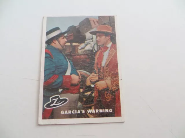 1958 Vintage Topps Walt Disney's Zorro Bubble Gum Card # 8 Garcia's Warning