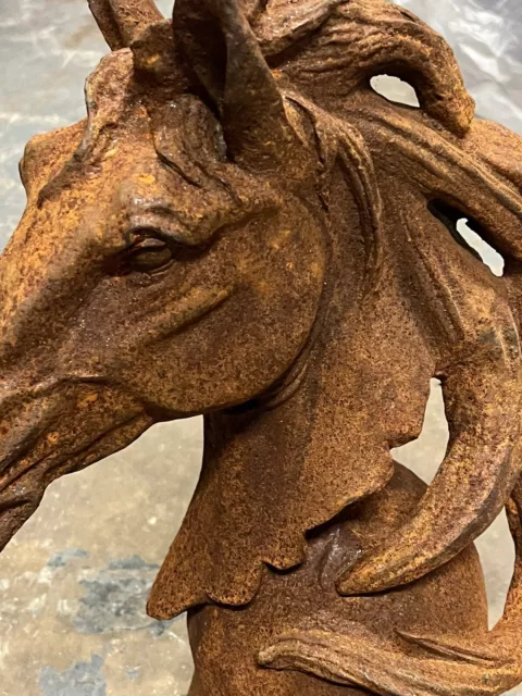 Large Cast Iron Horse Head Statue. We ship worldwide 3