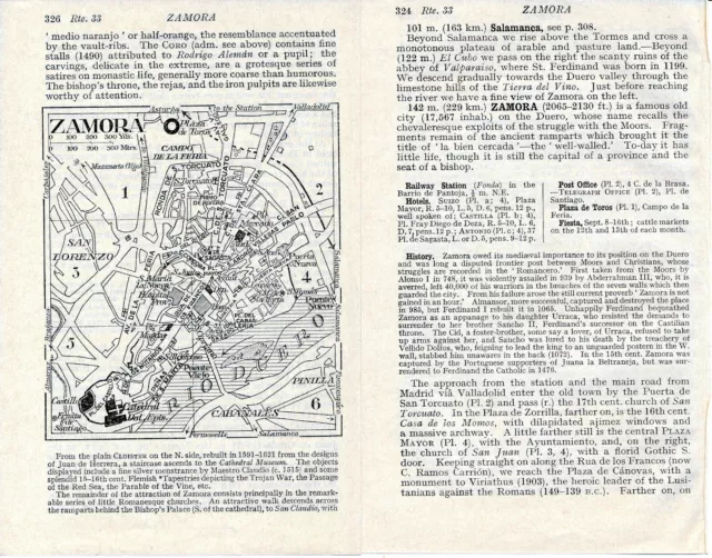 Zamora 1930 peq. mapa ciudad orig + guía ingl. (4 p.) Fiesta San-Lorenzo Magda