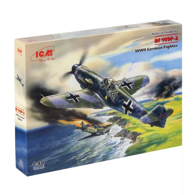 ICM 48102 Plastic model aircraft 1:48 Messerschmitt Bf109F-2 WWII German fighter