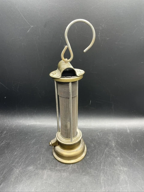 Vintage E.THOMAS & WILLIAMS LTD Small Mini 9" Brass Miners Lantern Lamp WALES UK