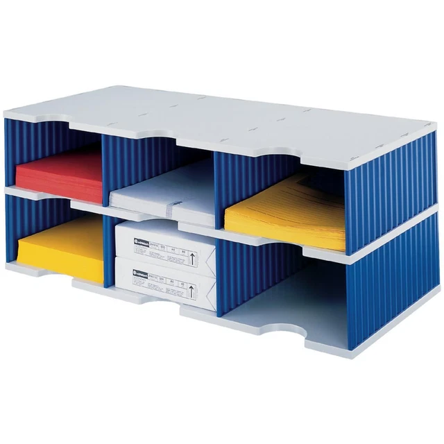 Styro Sortierstation Styrodoc Jumbo Grundeinheit Grau/blau Mit 6 Fächer 268-0322
