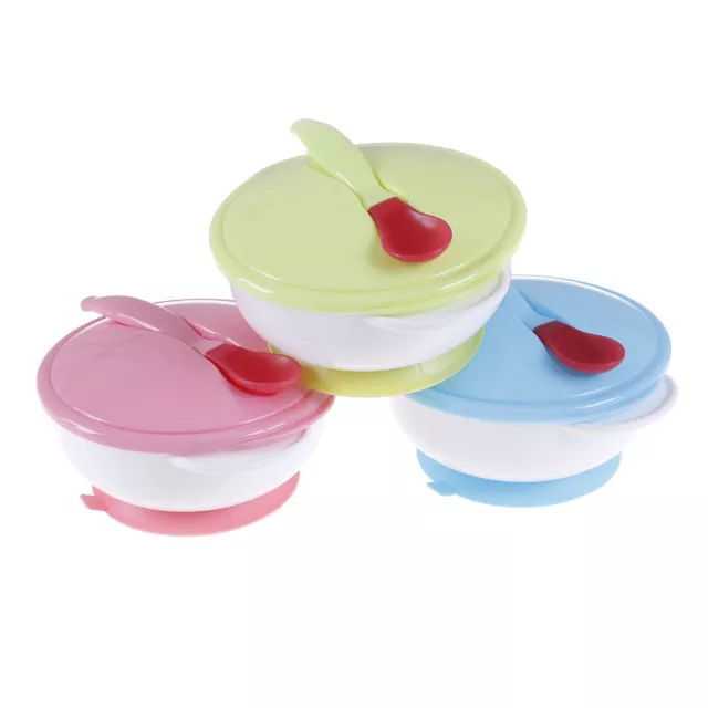 Baby feeding suction bowl set slip-resistant tableware with sensing spoon Rl