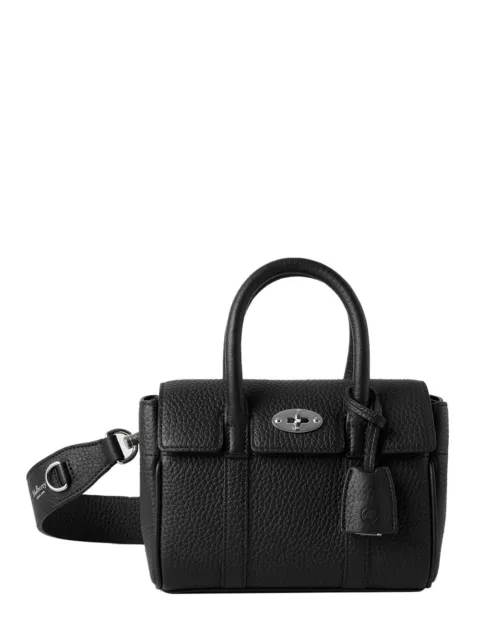 MULBERRY Mini Bayswater Bag in Black Grained Leather $1100