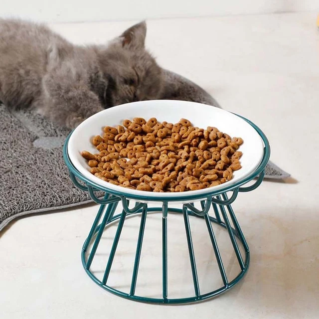 Pet Cat Dog Elevated Bowls Protects Cervical Vertebravels High Feeding Bowl-