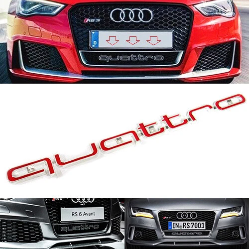 Emblema logo griglia quattro rosso per Audi RS4 RS6 A4 A5 A6 S3 S4 S5 Q5 S line