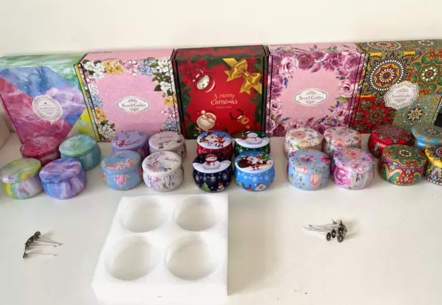 3 Box Sets 39Pcs Candle Making Kit Empty Candle Tin Jars cotton Wicks & Gift Box