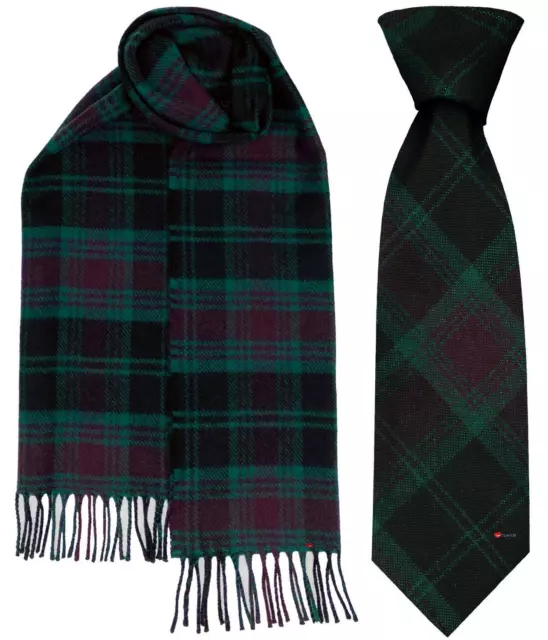 Mens Scarf & Tie Gift Set Irish County Carlow Tartan Plaid