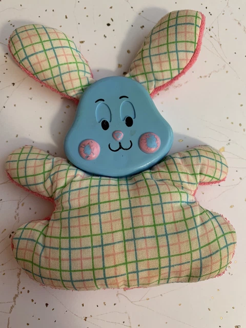 Vintage 1982 Fisher Price 654 Soft Shakes Rabbit Stuffed Animal Plush Toy Rattle
