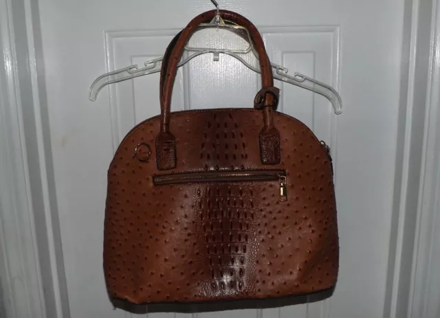 🌺 NEW NWT Le Miel Vegan Leather Handbag & Makeup Bag Brown Shoulder Purse