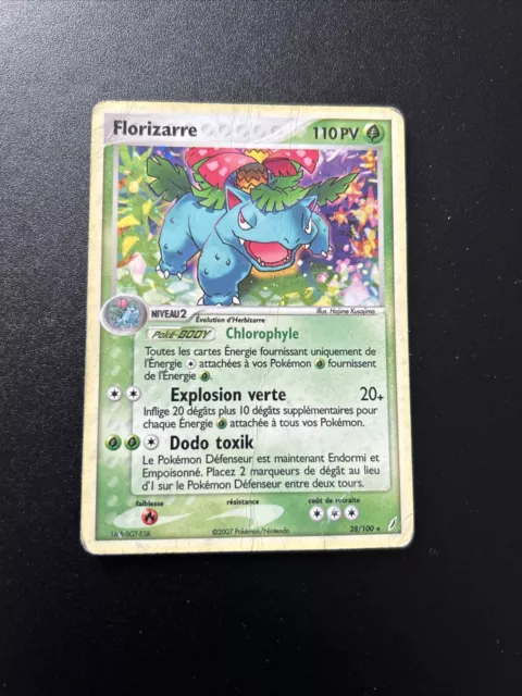 Carte Pokemon FLORIZARRE 110pv -28/100-HOLO Bloc EX Gardiens de Cristal FR