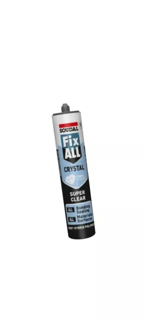 SOUDAL- fix all crystal super clear sealant & adhesive glue 290ml