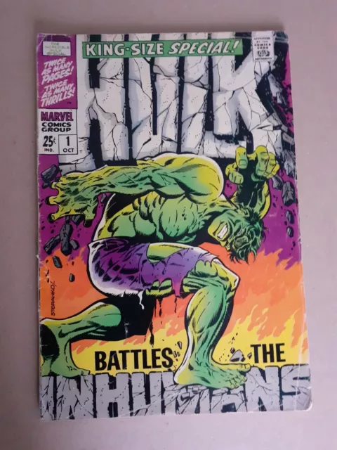 Hulk King Size Special Annual No 1 Classic Steranko Cover Inhumans  VG  1968