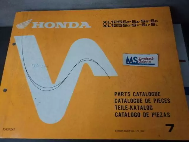 original Honda XL125 SZ SA SB SC SL  Ersatzteilkatalog Ersatzteilliste Handbuch