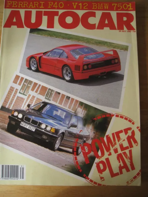 Autocar Magazine Jul 1987 Audi 90 Toyota Land Cruiser Alfa Romeo Ferrari F40