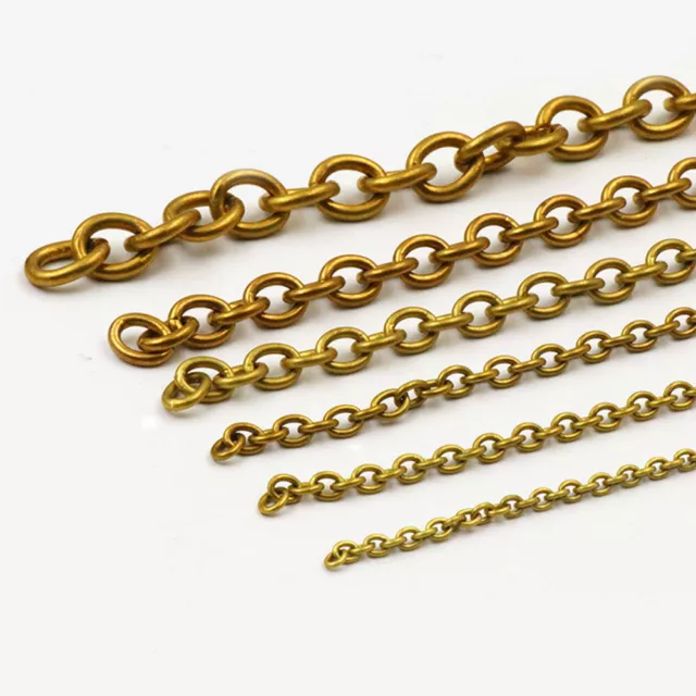Solid Brass Chain 4-14mm Width Necklace Jewelry Bags Craft Chain Sold Per Meters