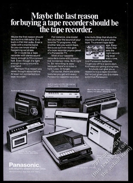 1973 Panasonic portable radio & TV 6 models photo vintage print ad