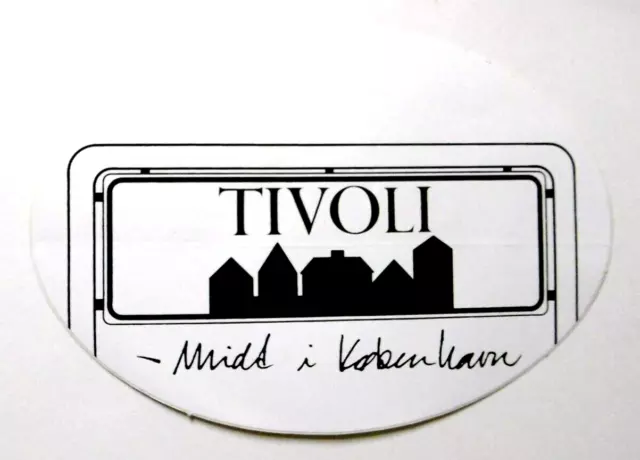 Souvenir-Aufkleber Tivoli Midt i Kobenhavn Freizeitpark Kopenhagen Dänemark 80er