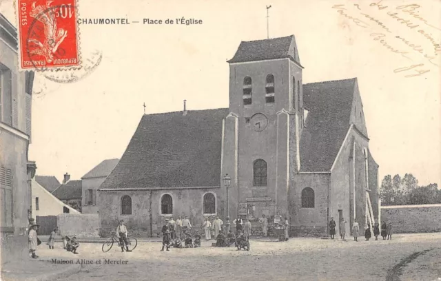 Cpa 95 Chaumontel Place De L'eglise