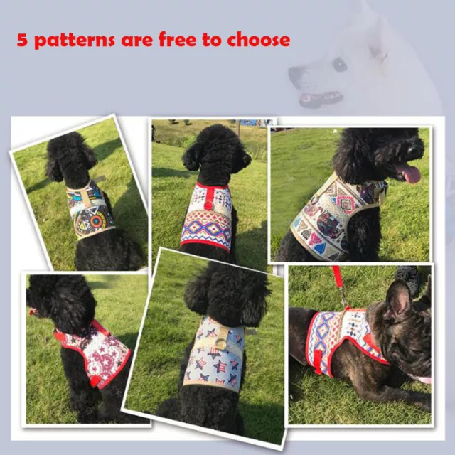 Soft Printed Dog Harness Leash Pet Puppy Cat Vest Jacket For Small Medium Dogs 3