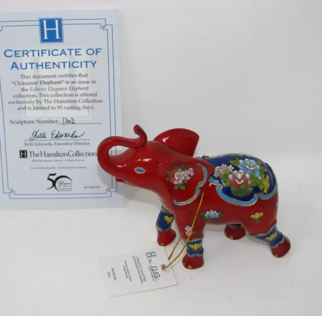 Hamilton Eclectic Elegance Elephant Collection "Cloisonné Pattern" cloisonne