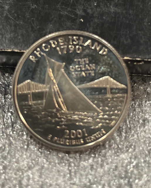2001 S Gemnproof Rhode Island State Quarter With A Ultra Cameo