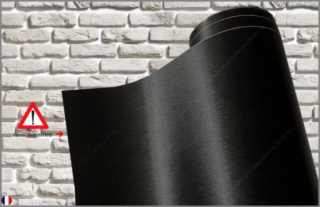 film vinyle alu brossé noir thermoformable sticker adhésif covering 30cm x 20cm