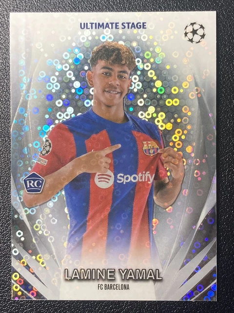 2023-24 Topps Chrome UEFA Lamine Yamal #64 RC Rookie Purple Speckle
