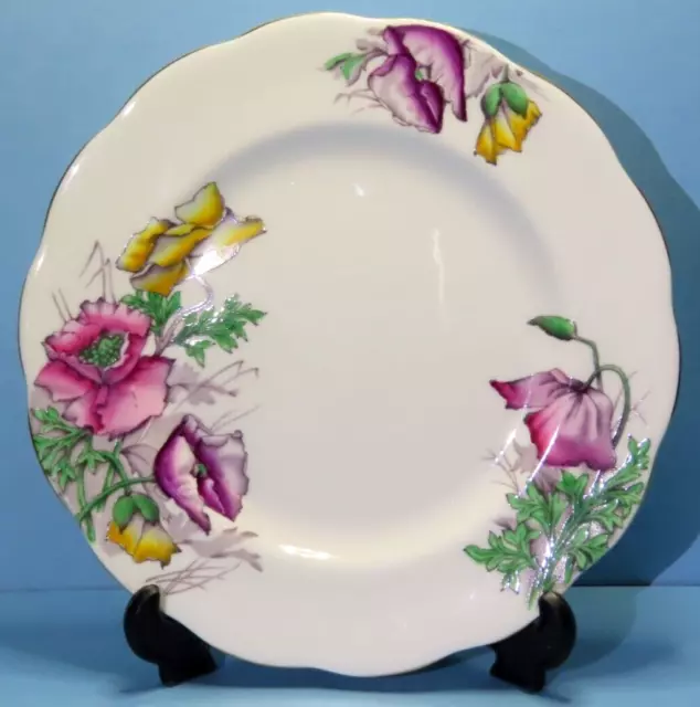 Vintage Royal Albert POPPY Series No. 8 Flower of the Month Salad Plate 8"