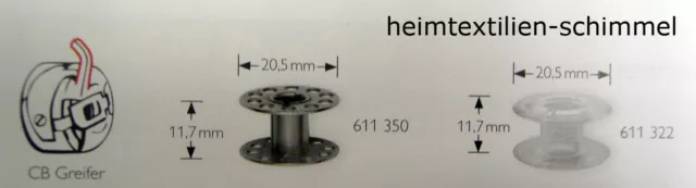 PRYM Nähmaschinenspulen Zentralspulen Kunststoff transparent CB-Spulen 611322 2