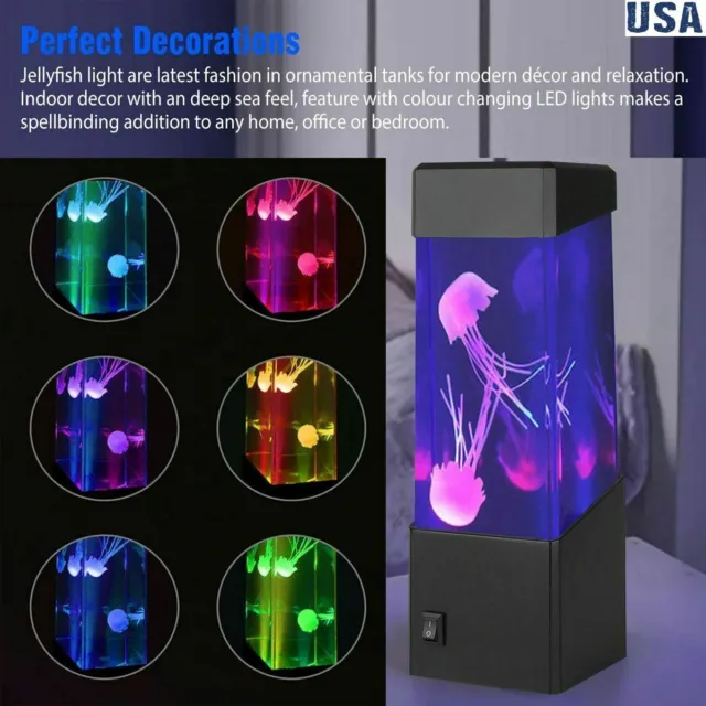 Jellyfish Aquarium Color Changing LED Fish Tank Mood Lamp Atmosphere Night Light