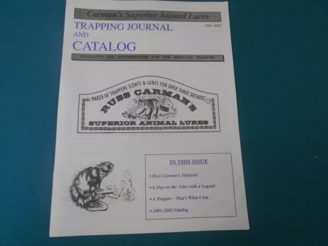 Russ Carman Trapping Journal/Catalog 2001-02 Season