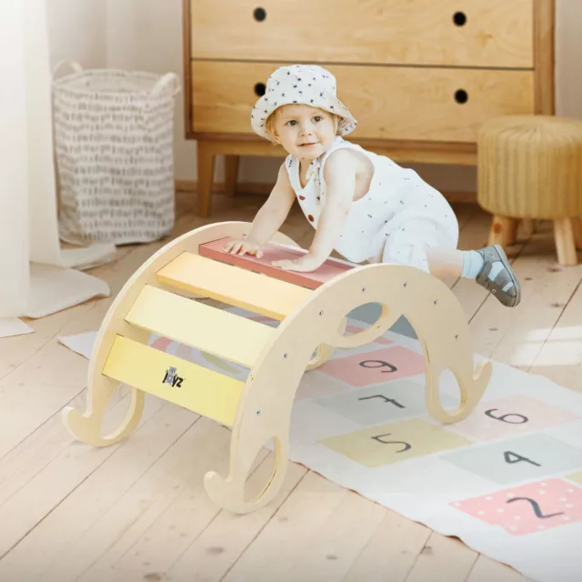 Arche d'escalade d'enfants bois arc bascule motricité jouet colorée Montessori