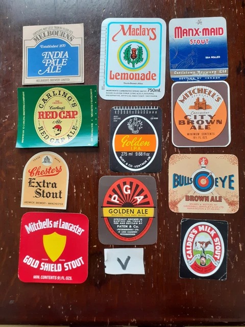 Old UK beer/ drinks  labels: 11 random labels (Lot V)