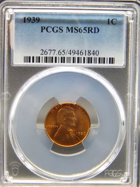 1939 PCGS MS65 RD RED Lincoln Wheat Back CENT #BF-200