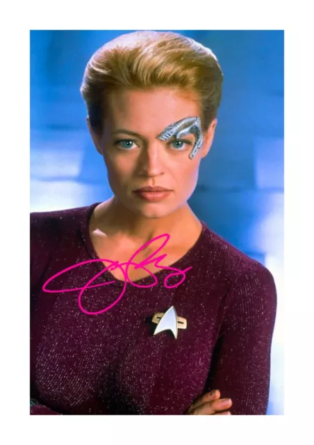 Jeri Ryan 7 of 9 1 Star Trek Star Trek A4 signed mounted poster Choice of frame.