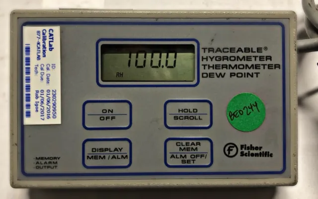 Fisher Scientific Traceable Hygrometer Thermometer Dew Point 2