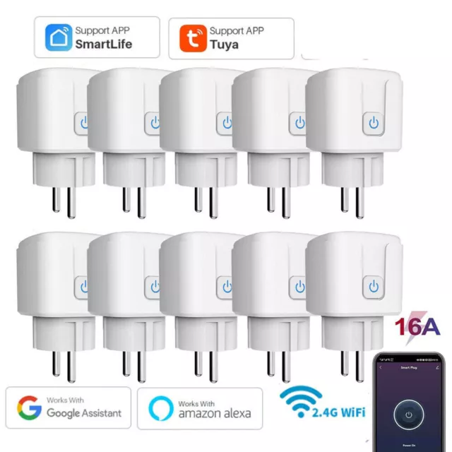 Smart Steckdose Tuya WIFI WLAN Home Socket Alexa Google Fernbedienung Timer 16A