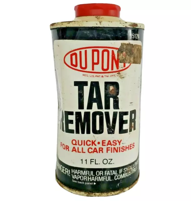 DUPONT Tar Oil Wax Silicone Remover Car Finish Cleaner Vtg 11oz Can 1/2 Full USA