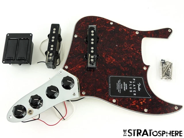 Fender Player Plus Active J Bass LOADED PICKGUARD, w/Pickups Jazz Noiseless Tort