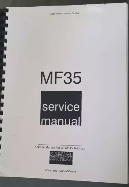 Massey Ferguson - Mf35 Mf 35 Tractors - Service Workshop Service Manual