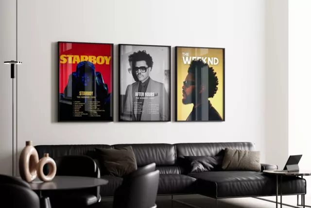 Set of 3 The Weeknd Starboy Wall Art, After Hours Poster, Starboy Wall Art