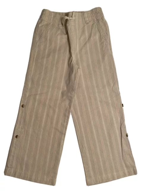 Janie and Jack Boys Pants Beige Striped Button up Pants Size 4 s