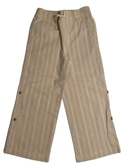 Janie and Jack Boys Pants Beige Striped Button up Pants Size 4 Orig.$48 s
