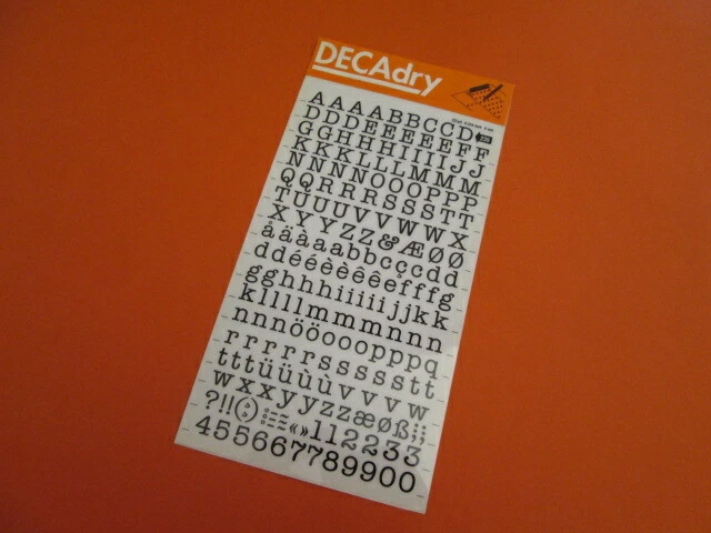 DECADRY Lot De 10 Feuilles De Lettres Et Chiffres Transfert 6mm Noir - Idéal Pour Bricolage, Scrapbooking Et Étiquetage