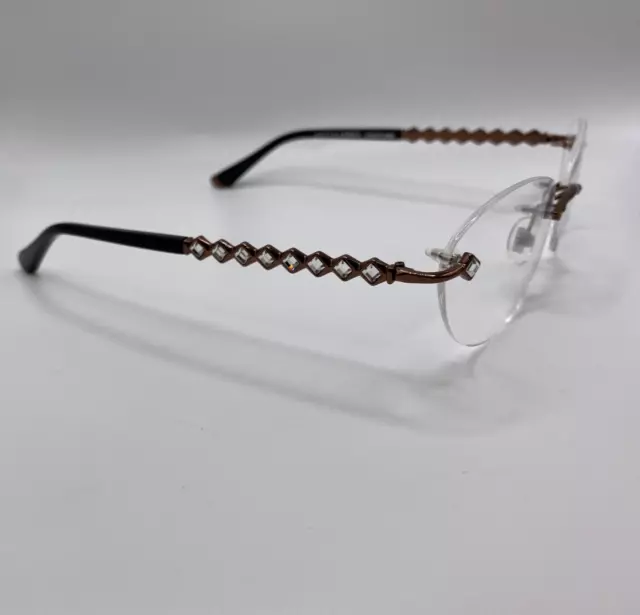 Judith Leiber Couture Ensemble Bronze Rimless Eyeglasses Frame 55-17-140 3