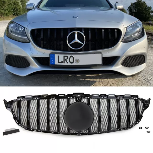 Race Gitter Kühlergrill Grill Glanz Schwarz für Mercedes W205 Panamericana GT