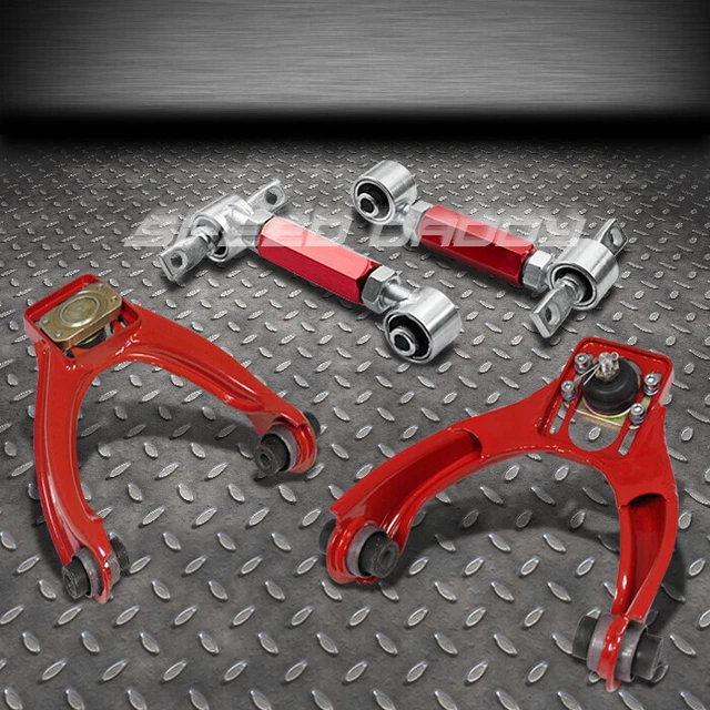 RED 4PC FRONT+REAR Camber Control Suspension Kits For 9600 Civic Em1