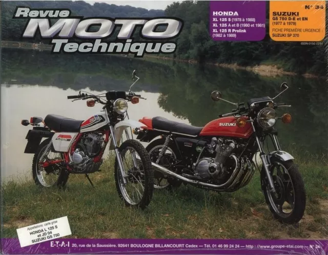 ▄▀▄ REVUE MOTO TECHNIQUE SUZUKI GS 750 de 1977 à 1979 - RMT 34 ▄▀▄